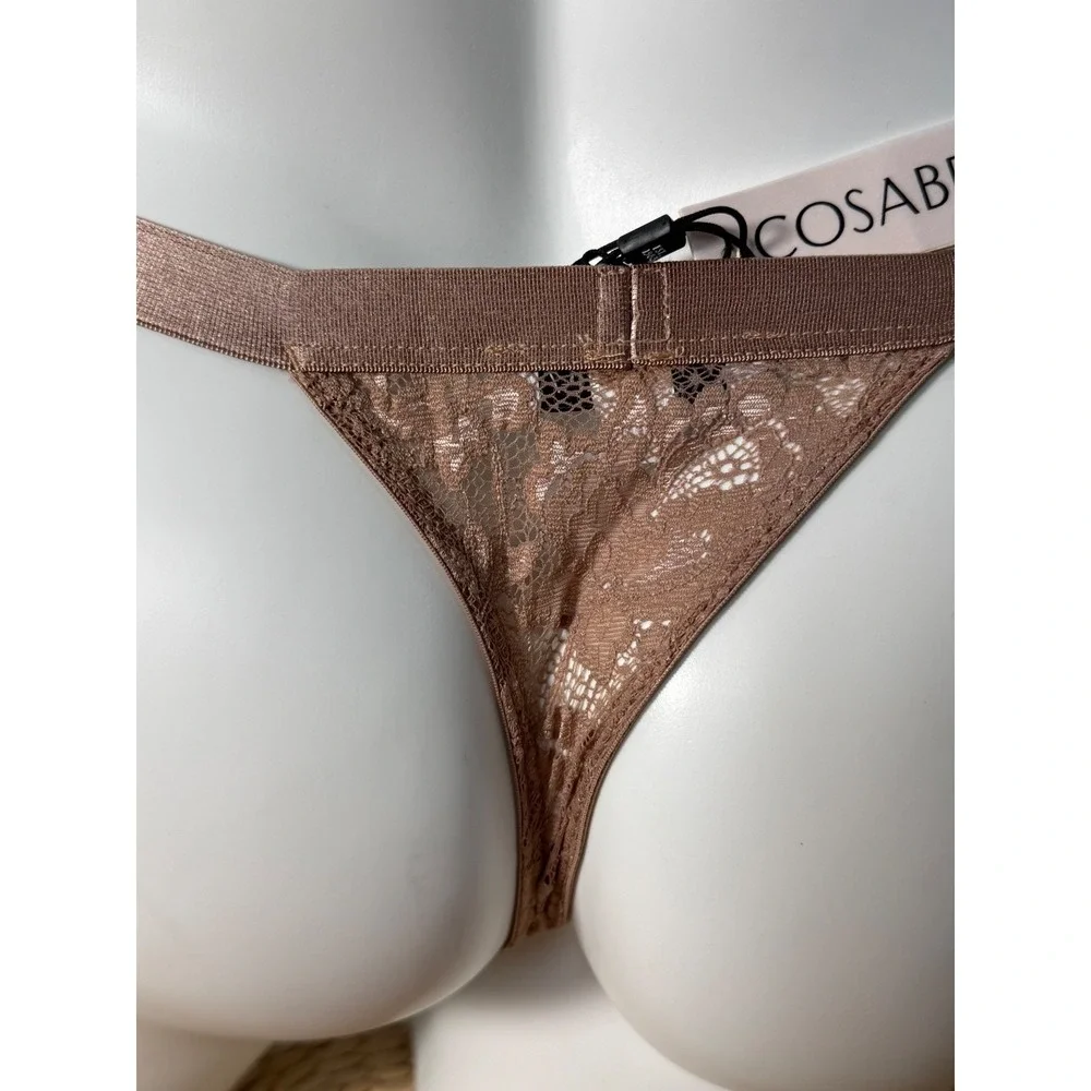 Cosabella Never Say Never Lace Italian Thong Men's Nude Blush Underwear NWT‎ L